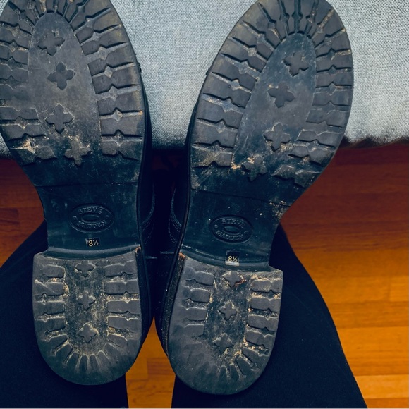 Black leather combat boots - Picture 7 of 9